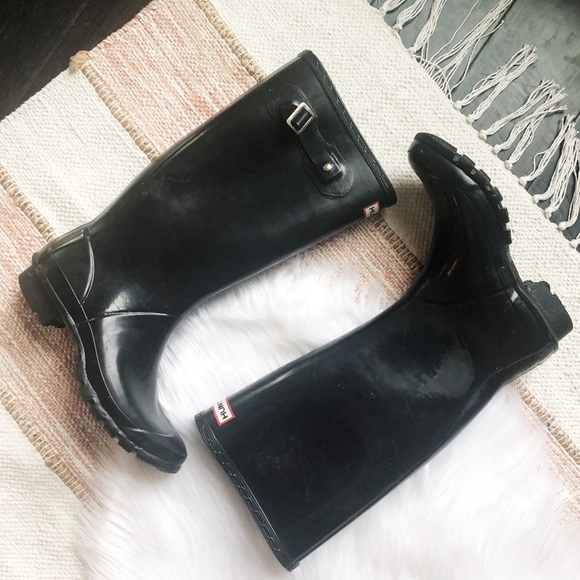 Hunter Shoes - Hunter Black Tall Gloss Rain Boots
